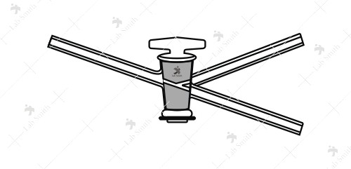 Stopcock, Three Way, T, Bore, Side Capillary.