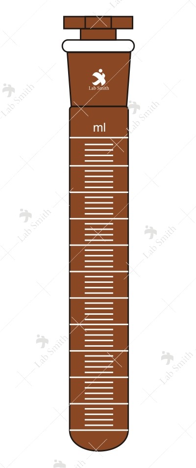 Test Tubes, Graduated with Interchangeable Stopper.(Amber)