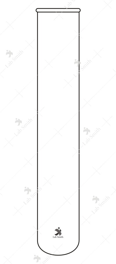 Test Tubes, Round bottom, with rim, Plain.