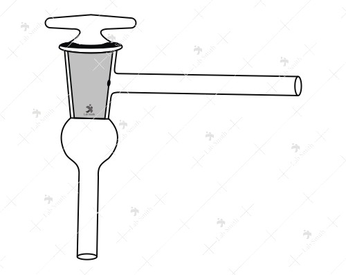 Stopcock, L Type, Lower Limb Vertical, Hollow Plug, High Vacuum