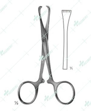 Tuffier Abdominal Intestinal Instrument, 5 x 6 teeth, Sharp, 125 mm