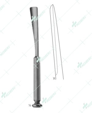 Walter Osreotomes Gouges, for taking grafts from the rib, 205 mm