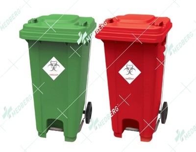 Waste Bins With Foot Paddle & Wheels