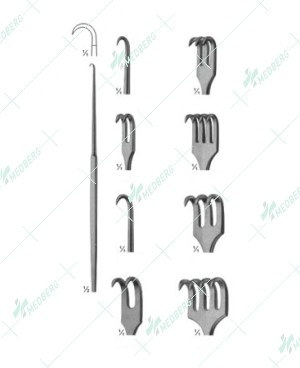 Wound and Trachea Retractors, Curve sharp, 165 mm