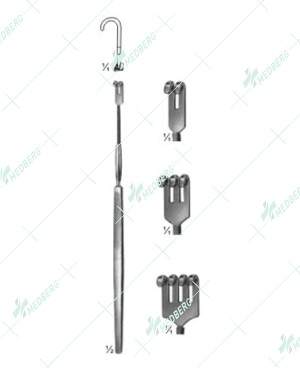 Wound and Trachea Retractors, Flexible shaft, blunt, 155 mm