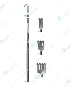 Wound and Trachea Retractors, Flexible shaft, sharp, 155 mm