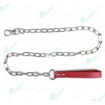 LONG LINK CHAIN WITH LEATHER HANDLE