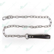 LONG LINK CHAIN WITH LEATHER HANDLE