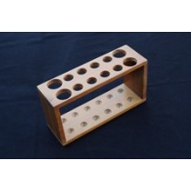 Test Tube Rack, wide form, Multiple size holes, wooden