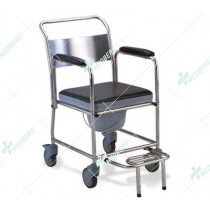 Stainless Steel Commode Wheelchair 