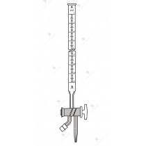 Burette, Double Oblique Bore Glass Key Stopcock, 3-way. Accuracy as per class ‘A’ with works Certificate