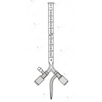 Burette, Three Way Bore Screw type PTFE Needle Valve Stopcock. Accuracy as per class ‘A’ with works certificate
