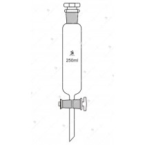 Dropping Funnels, Cylindrical, with Interchangeable Stopper and Glass key Stopcock, Plain Stem.