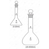 Flasks Volumetric (Measuring) with interchangeable Glass Stopper, Accuracy as per Class ‘A’ with works certificate.