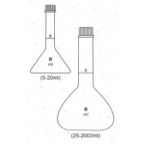 Flasks Volumetric (Measuring) with screw cap, Accuracy as per Class ‘B’.