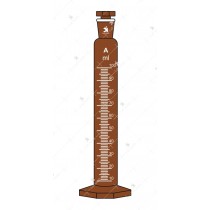 Measuring Cylinders, with interchangeable stopper, Hexagonal Base. Accuracy as per Class ‘A’ with works certificate (Amber) .