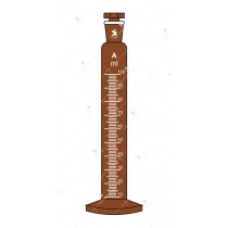 Measuring Cylinders, with interchangeable stopper, round base, Class ‘A’ with works certificate (Amber).