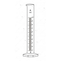 Measuring Cylinders, with spout, Hexagonal Base. Accuracy as per Class ‘A’ with works certificate.