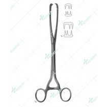Museux Uterine Tenaculum Forceps, Curved side ways, 240 mm