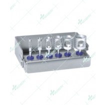 Set of 6 Short Trephines with Bur Block