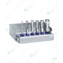 Set of 6 Trephines with Bur Block