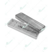 Sterilization Case, autoclavable plastic, with silicone mat base