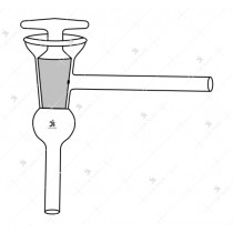 Stopcock, L Type, Two Limb with Mercury Cup, Lower Limb Vertical, Hollow Plug, High Vacuum.