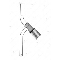 Stopcock Screw type, PTFE key, with Two Plain limbs.