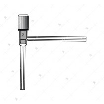 Stopcock Screw type, PTFE key, with Two Plain limbs at Right Angle, Capillary Bore.