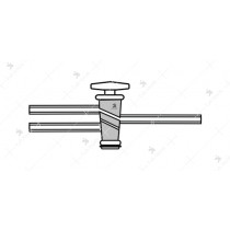Stopcock, Three Way Double Oblique Bore, Side Capillary.