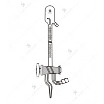 Sulphur Burette, 4 ml. with automatic zero, three way double obilique bore stopcock at the bottom.