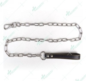 LONG LINK CHAIN WITH LEATHER HANDLE