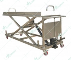 Hydraulic stainless steel 304 mortuary corpese lifting trolleys
