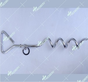 SPRING TIE OUT STAKE PLATED CHROME OR-ZINC
