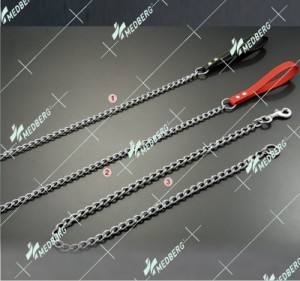 DOG LEAD WITH LEATHER HANDLE