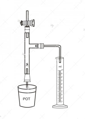 Apparatus for experiments on root pressure, T-tube with stopcock and Graduated Jar, without pot.
