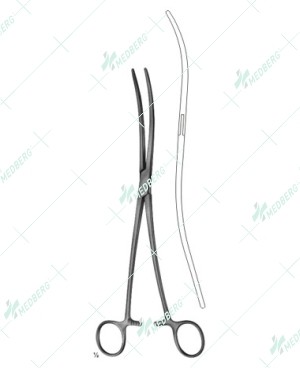 Bozemann Uterine Dressing Forceps, Jaws with longitudinal groove, 255 mm
