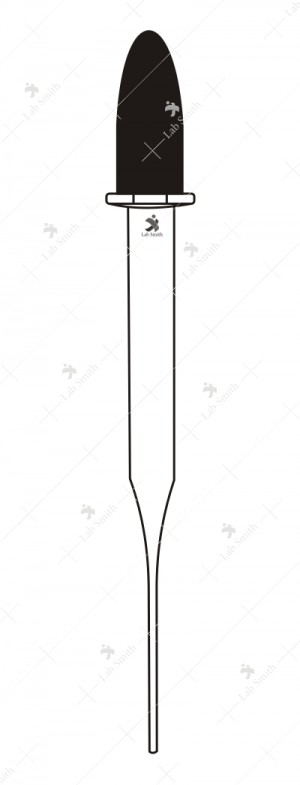 Dropper, with capillary jet and rubber teat.