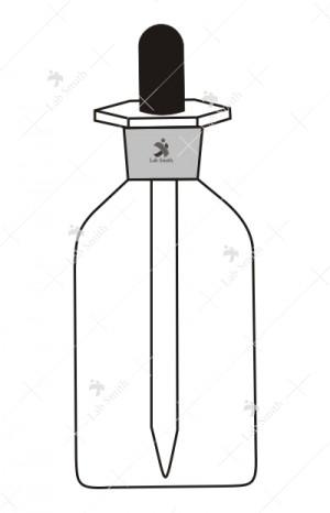 Dropping Bottle, polythene stopper with dust prrof head, glass dropper and rubber teat.