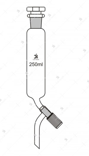 Dropping Funnels, Cylindrical, with Screw type PTFE Needle Valve rotaflow Stopcock and Interchangeable Stopper, Plain Stem.