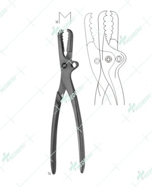 Farabeuf Bone Holding Forceps, 9mm Teeth Jaw Adjustable, 230 mm
