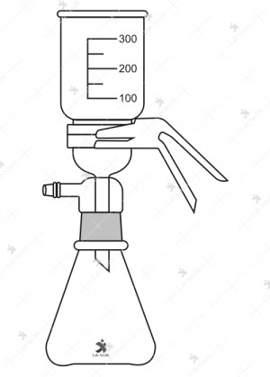 Membrane Filter Holder Assembly, with support for membrane, Funnel, Flask and Clamp, Standard Joint Fitting.