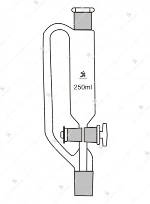 Pressure Equalising Funnels, Cylindrical, with Socket, Glass Key Stopcock and stem with Cone.