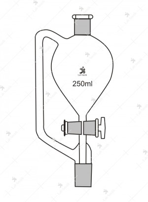 Pressure Equalising Funnels, Pear Shape with Socket, Glasskey Stopcock and stem with cone.