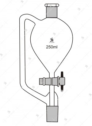 Pressure Equalising Funnels, Pear Shape with Socket, PTFE key Stopcock and stem with cone.