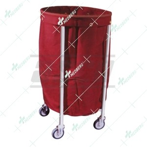 Soiled linen trolley with canvas bag