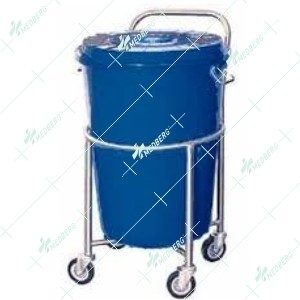 Soiled linen trolley with plastic bucket