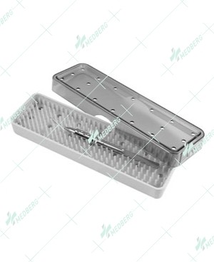 Sterilization Case, autoclavable plastic, with silicone mat base
