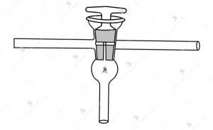 Stopcock, Mercury Cup, Three Limb, Hollow Plug, High Vacuum.