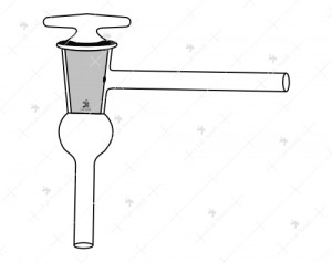 Stopcock, L Type, Lower Limb Vertical, Hollow Plug, High Vacuum